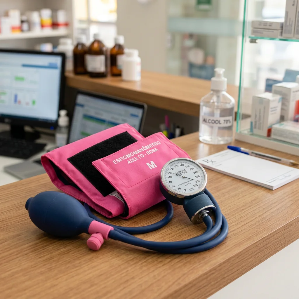 Esfigmomanômetro Nylon Rosa c/ Velcro